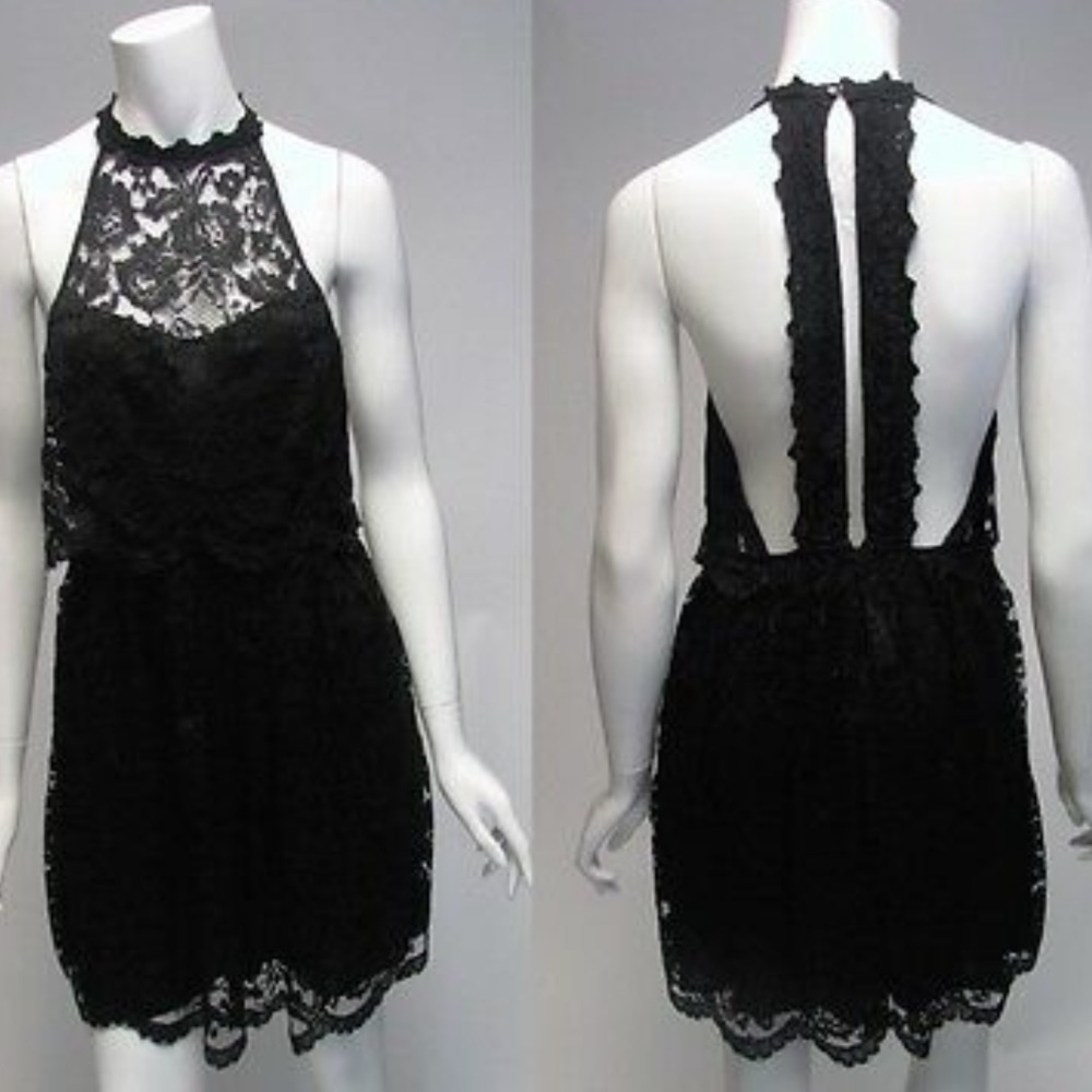 Free People Ivory Lace High Neck Dress 2